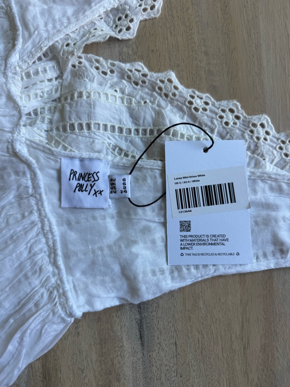 NWT Princess Polly White Laney Mini Dress US 2 - Picture 6 of 6
